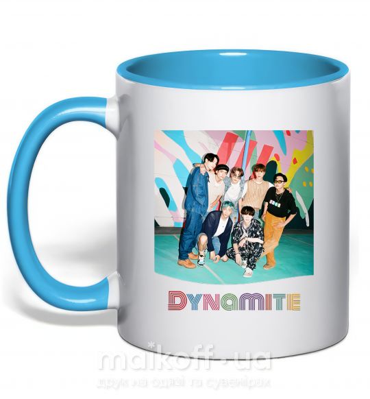 Чашка з кольоровою ручкою Dynamite k pop Блакитний фото