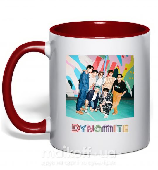 Чашка с цветной ручкой Dynamite k pop Красный фото