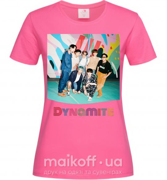 Жіноча футболка Dynamite k pop Яскраво-рожевий фото