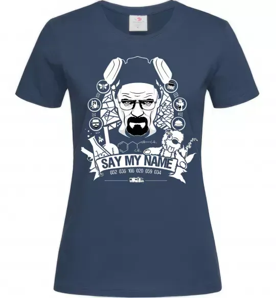 Жіноча футболка Say my name Темно-синій фото