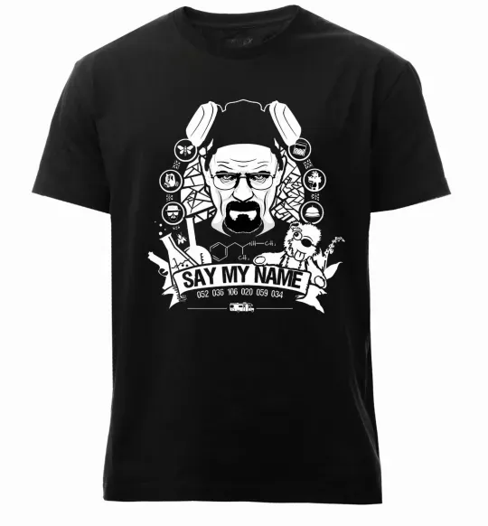 Мужская премиум футболка Say my name Черный фото