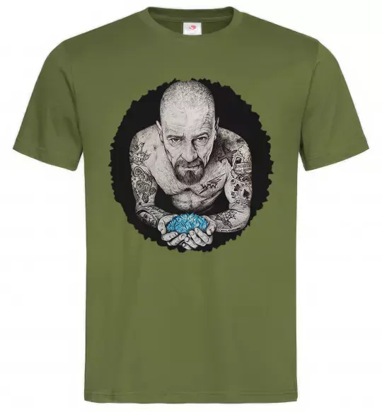 Чоловіча футболка Heisenberg with blue Оливковий фото