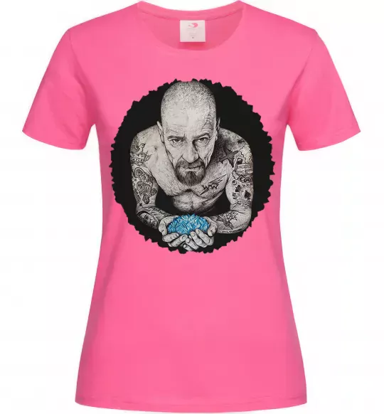 Жіноча футболка Heisenberg with blue Яскраво-рожевий фото