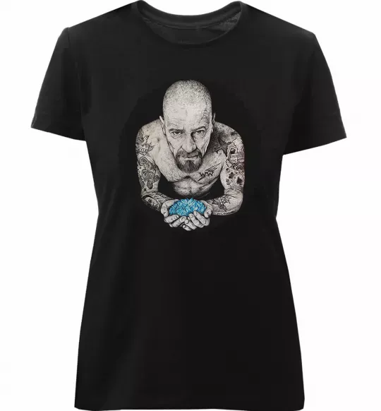 Жіноча преміум футболка Heisenberg with blue Чорний фото