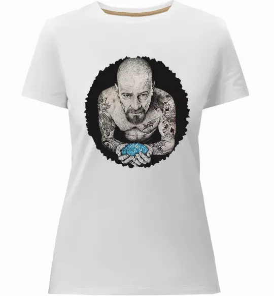 Жіноча преміум футболка Heisenberg with blue Білий фото