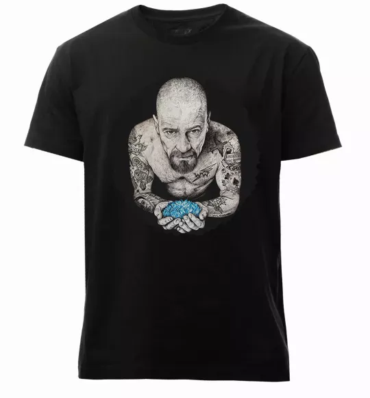 Мужская премиум футболка Heisenberg with blue Черный фото