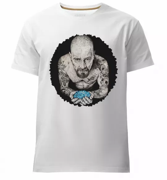 Мужская премиум футболка Heisenberg with blue Белый фото