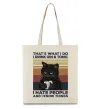 Еко-сумка I hate people and i know things Бежевий фото