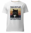 Мужская премиум футболка I hate people and i know things Белый фото