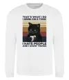 Світшот I hate people and i know things Білий фото