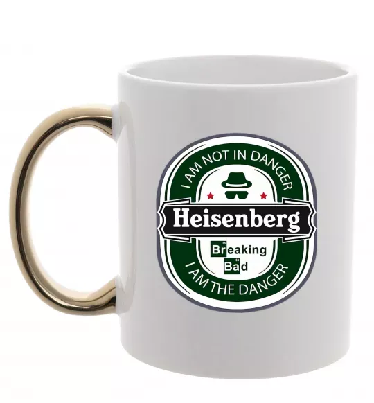 Чашка з кольоровою ручкою I am not in danger I am danger Золото фото