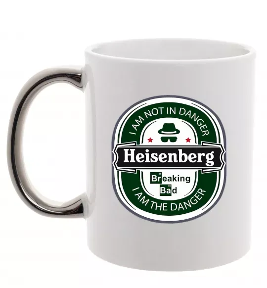 Чашка з кольоровою ручкою I am not in danger I am danger Срібло фото