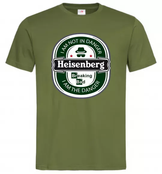 Чоловіча футболка I am not in danger I am danger Оливковий фото