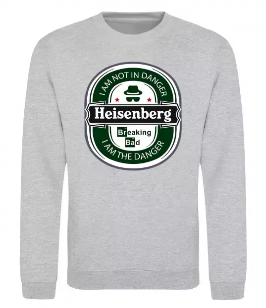 Свитшот I am not in danger I am danger Серый меланж фото