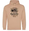 Женская толстовка (худи) My husbend's wife is freaking awesome Песочный фото