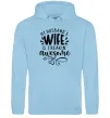 Жіноча толстовка (худі) My husbend's wife is freaking awesome Блакитний фото