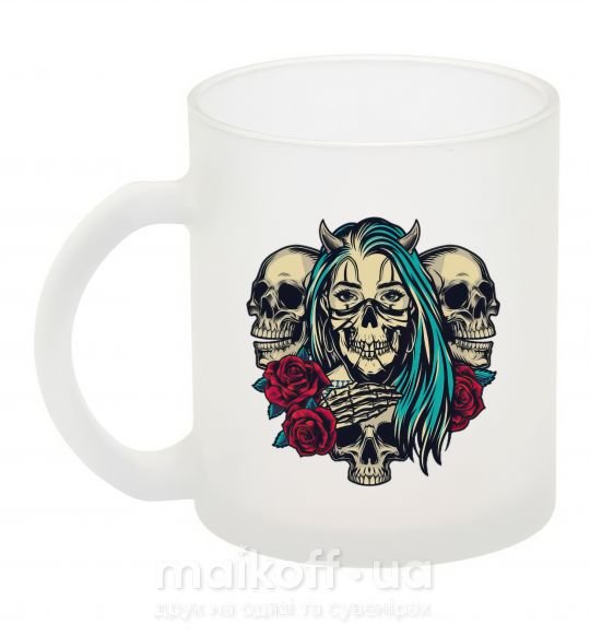 Чашка скляна Girl and skulls Фроузен фото