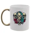 Чашка с цветной ручкой Girl and skulls Золото Чашка с цветной ручкой Girl and skulls Золото фото