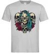 Чоловіча футболка Girl and skulls Сірий фото