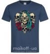 Чоловіча футболка Girl and skulls Темно-синій фото