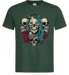 Чоловіча футболка Girl and skulls Темно-зелений фото