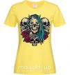 Женская футболка Girl and skulls Лимонный фото