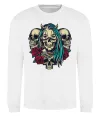 Світшот Girl and skulls Білий фото