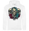 Мужская толстовка (худи) Girl and skulls Белый фото