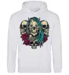 Мужская толстовка (худи) Girl and skulls Серый меланж фото