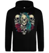Женская толстовка (худи) Girl and skulls Черный фото
