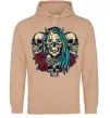 Женская толстовка (худи) Girl and skulls Песочный фото
