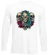 Лонгслів Girl and skulls Білий фото