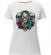 Женская премиум футболка Girl and skulls Белый фото