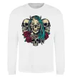 Світшот Girl and skulls Білий фото