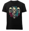 Мужская премиум футболка Girl and skulls Черный фото
