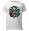 Мужская премиум футболка Girl and skulls Белый фото