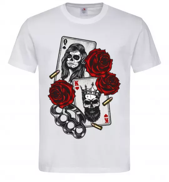 Чоловіча футболка Santa Muerte and skull Білий фото