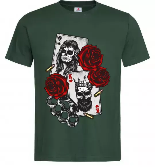 Чоловіча футболка Santa Muerte and skull Темно-зелений фото