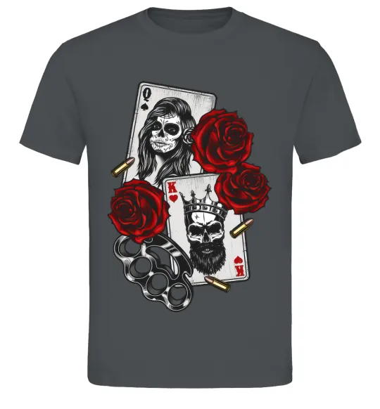 Чоловіча футболка Santa Muerte and skull Графіт фото