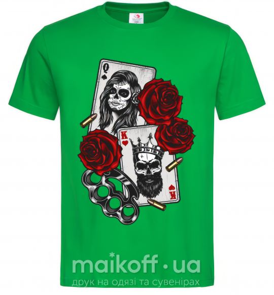 Мужская футболка Santa Muerte and skull Зеленый фото