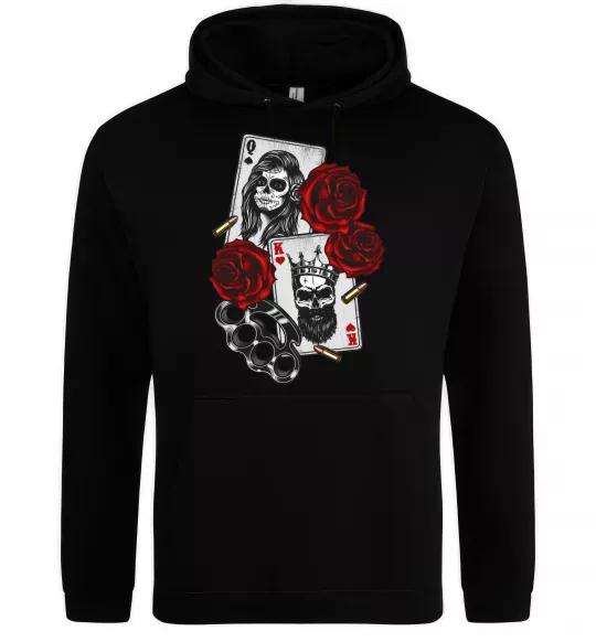 Чоловіча толстовка (худі) Santa Muerte and skull Чорний фото