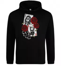 Мужская толстовка (худи) Santa Muerte and skull Черный фото
