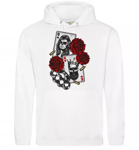 Чоловіча толстовка (худі) Santa Muerte and skull Білий фото