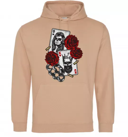 Чоловіча толстовка (худі) Santa Muerte and skull Пісочний фото