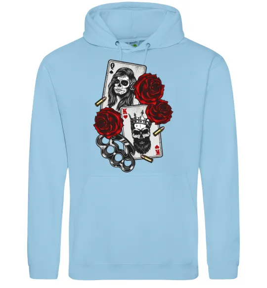 Чоловіча толстовка (худі) Santa Muerte and skull Блакитний фото