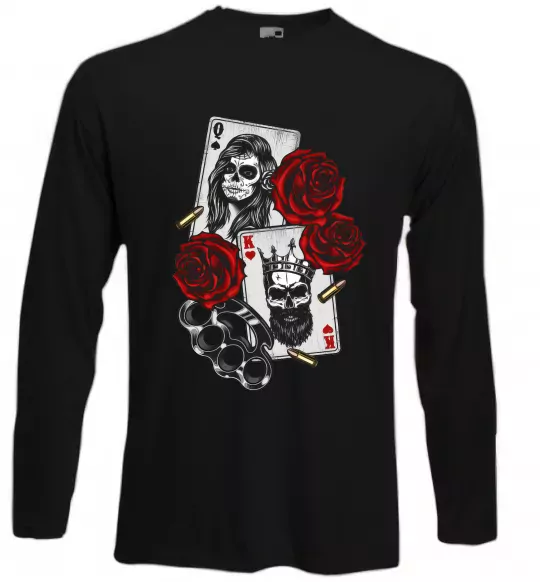 Лонгслив Santa Muerte and skull Черный фото