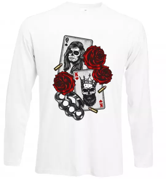 Лонгслив Santa Muerte and skull Белый фото