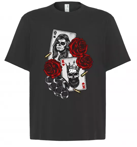 Футболка Оверсайз Santa Muerte and skull Черный фото