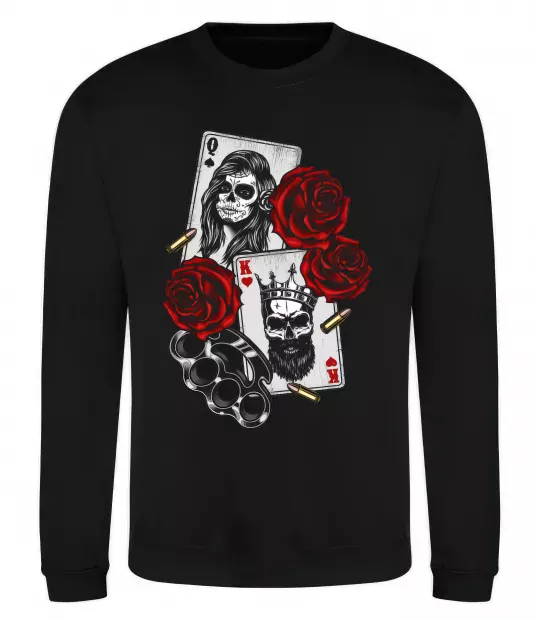 Свитшот Santa Muerte and skull Черный фото