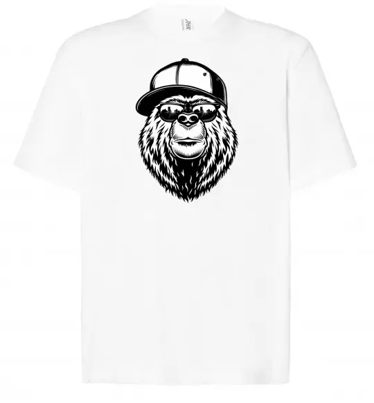 Футболка Оверсайз Bear in fullcap Белый фото